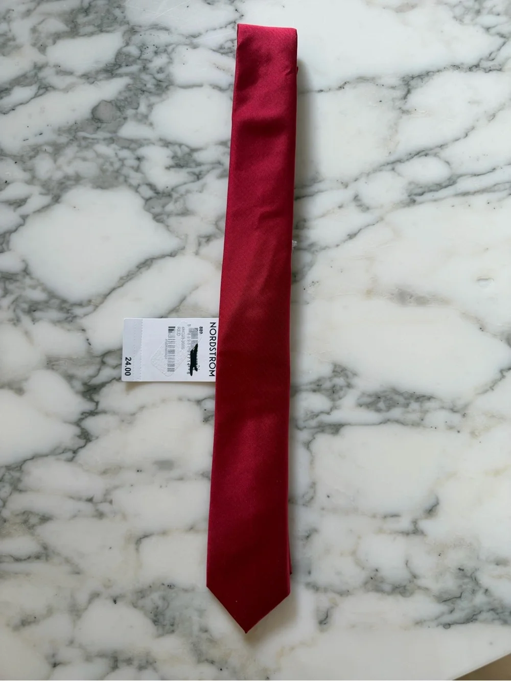 NWT Nordstrom Boys Red Narrow 2” Tie Necktie 48”